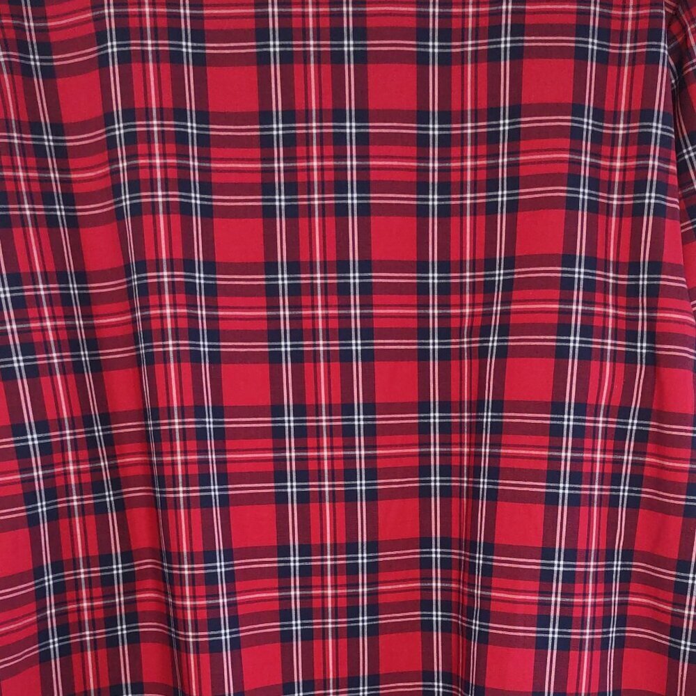 NWT Draper James Red Plaid Blouse Tunic 3/4 Bell Sleeve Ruffle Women's Large - Picture 5 of 11